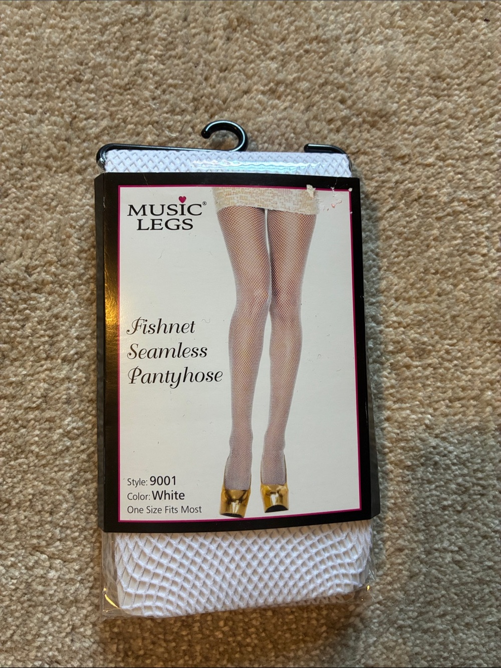NWT Music Legs White Fishnet Seamless Pantyhose